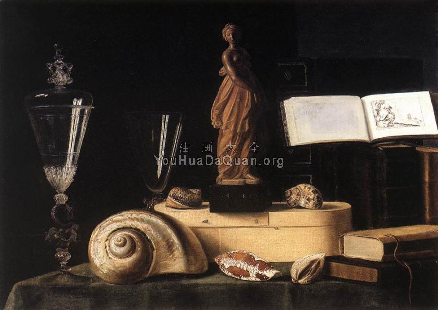 Still Life With Statuette And Shells - 塞巴斯蒂安·斯托斯科夫